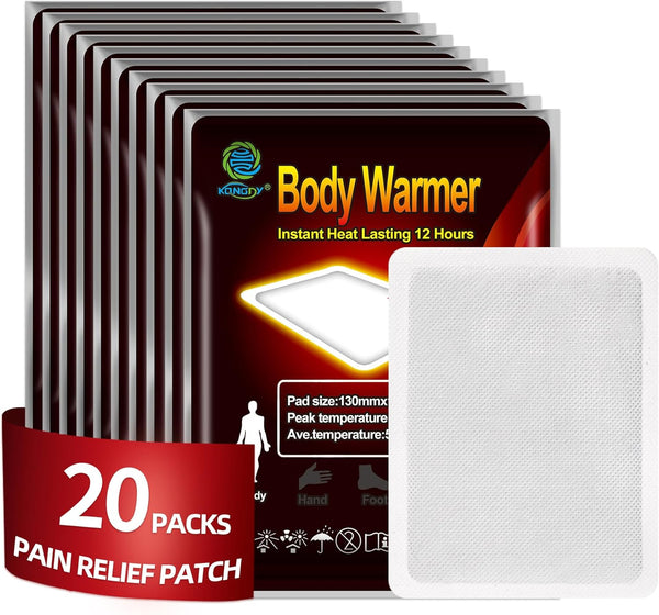 KONGDY 20 Count Heat Therapy Patches for Neck, Knee & Back Pain Relief, Portable Air Activated Patch