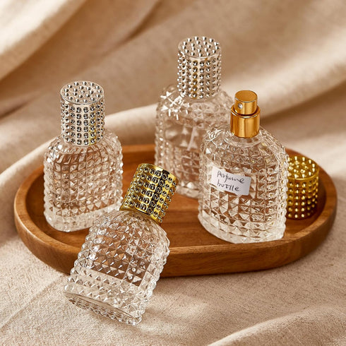 2 Pack 50ml Refillable Spray Perfume Bottles, Portable Clear Atomizer, Travel Perfume Dispenser