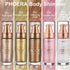 PHOERA Body Shimmer Oil, Bronzer Shimmer Highlighter with Body Makeup Brush, Self Tanning Lotion, 1oz/Jars (2PCS 103