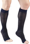 Truform Sheer Compression Stockings, 15-20 mmHg, Women's Knee High, Open Toe, Navy, Small