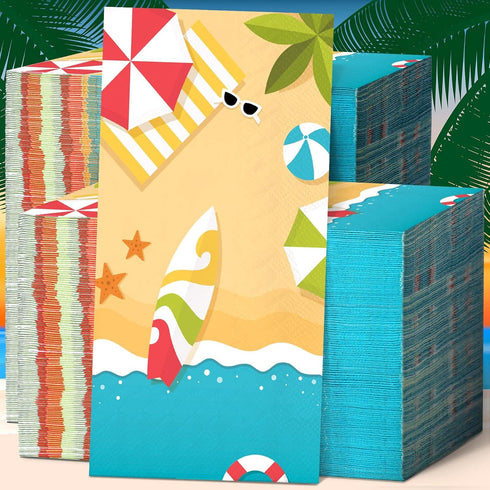200 Pcs Summer Beach Napkins, Disposable Hand Towels for Decorative Beach Dinner Events