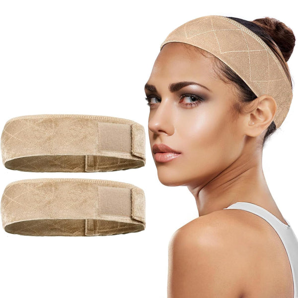 Wig Grip (2 Count), Adjustable Velcro Wig Band Headband for Women, Elastic Wig Grip Cap to Keep Wigs in Place