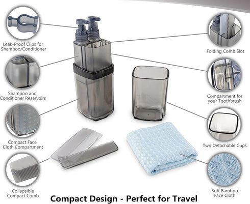 Travel Toothbrush Case, Portable Multi Function Holder with Dispenser, Toiletry Organizer for Camping, Gym