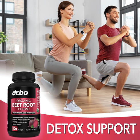 Organic Beet Root Capsules - 1350mg Beetroot Powder Extract Pills, High Circulation Beet Vitamins Support - 120 Tablets