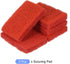 Scouring Pad (15 x 10cm/6"x 4"), 5pcs Kitchen Dishwashing Sponge, Non-Scratch Cleaning Sponges for Pots, Pans, Red