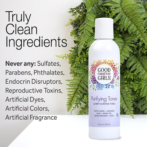 Good For You Girls Hydrating Toner for Face, Alcohol Free - Contains Aloe, Witch Hazel, Meadowsweet, Chamomile,