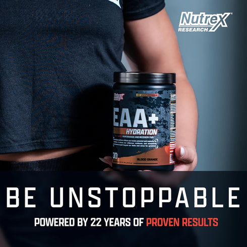 Nutrex Research EAA Hydration Powder, EAAs + BCAAs for Muscle Recovery, Strength, Endurance, Blood Orange Flavor