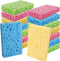 Cleaning Scrub Colored Sponge, Non-Scratch Kitchen Cellulose Dishwashing Sponge, 16Pack Biodegradable Natural Sponge