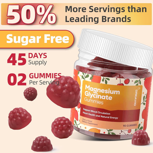 90 Count Magnesium Glycinate Gummies 400mg with Ashwagandha - Sugar Free Zinc Magnesium Supplement for Adults