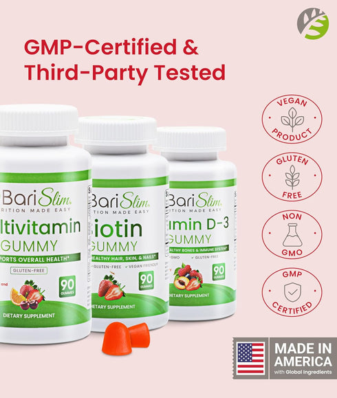 Gummies Gummy Pack 3 90 BariSlim Bariatric Multivitamin - Specially Formulated Vitamin for Patients After Weight Loss