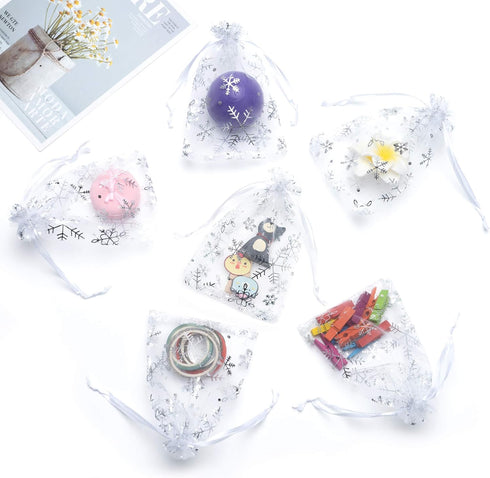 Volanic 100PCS 4X6 Inch Sheer Drawstring Organza Gift Bag Pouch for Jewelry Party Christmas Favor