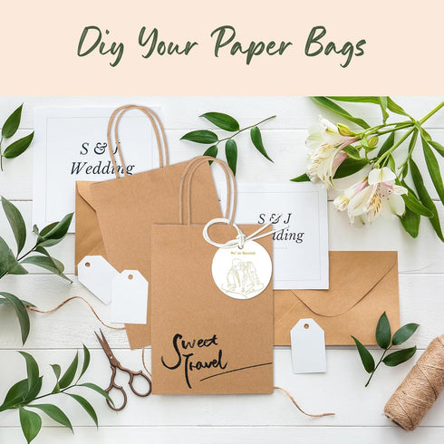 GSSUSA Brown Paper Bags, 5.25x3.75x8, 20 Pcs, Small Gift Bags with Handles, Sturdy Kraft Paper for Party Favor
