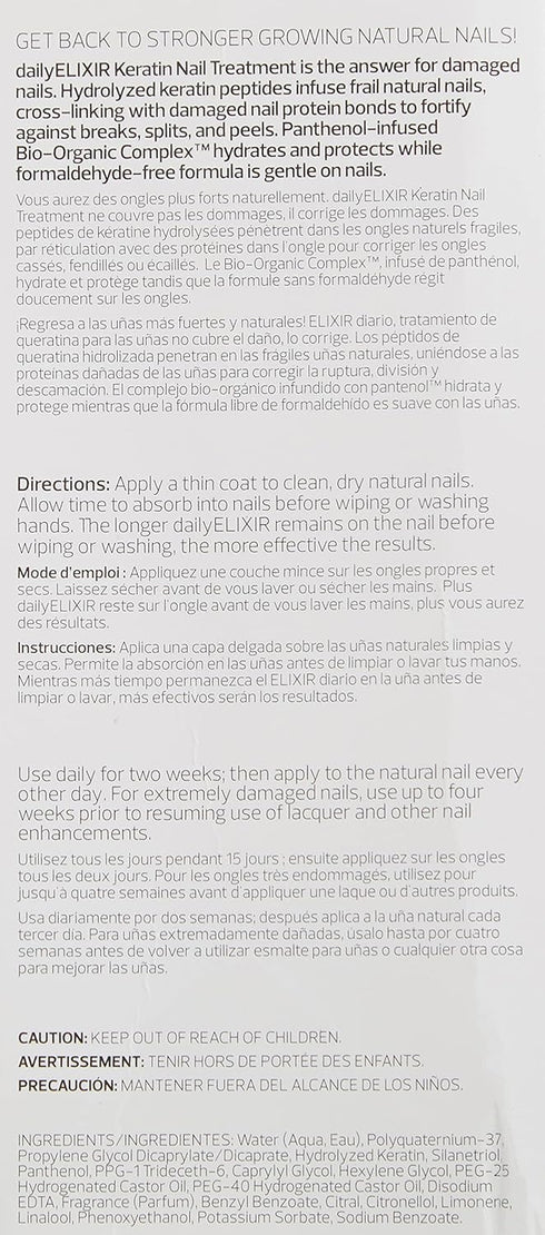 Morgan Taylor Daily Elixir Keratin Treatment, Instant Nail Repair, 0.5 oz.
