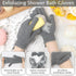 Anezus Exfoliating Back Scrubber Bath Gloves Set - Exfoliating Shower Towel with Gloves for Body Scrub (Grey)