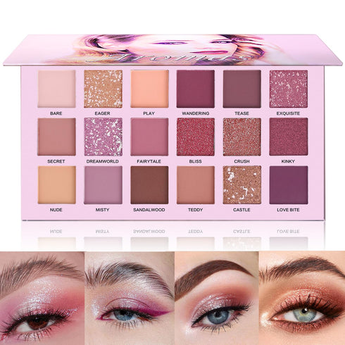 UCANBE Professional 18 Colors Nude Eyeshadow Palette, Long Lasting Multi Reflective Shimmer Matte Glitter Makeup Kit