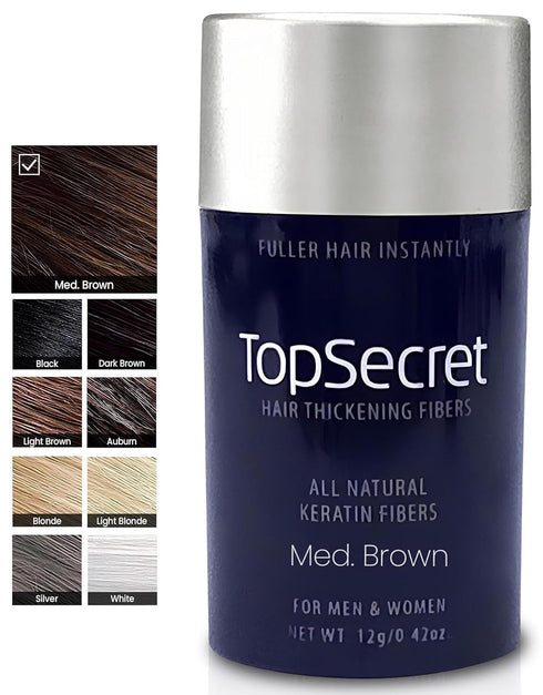 Top Secret Hair Thickening Building Fibers Refills - Natural Hair Filler for Men & Women - Medium Brown, Regular Size