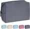 MAANGE Small Makeup Bag - Travel Cosmetic Pouch for Women, Corduroy Portable Zipper Pouch (Gray)