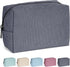 MAANGE Small Makeup Bag - Travel Cosmetic Pouch for Women, Corduroy Portable Zipper Pouch (Gray)