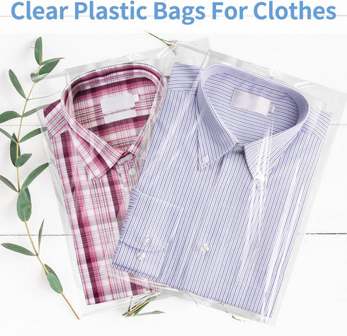 COIDEA 100 Pcs Cellophane Bags, 8.3x10.2 Inches Resealable Clear Poly Bags for Clothes, Decorative Wrappers, Party