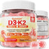 Sugar-Free Vitamin D3 K2 Filled Gummies, 5000IU / 10,000 IU with Calcium, Magnesium Citrate, Vitamin C, Vegan