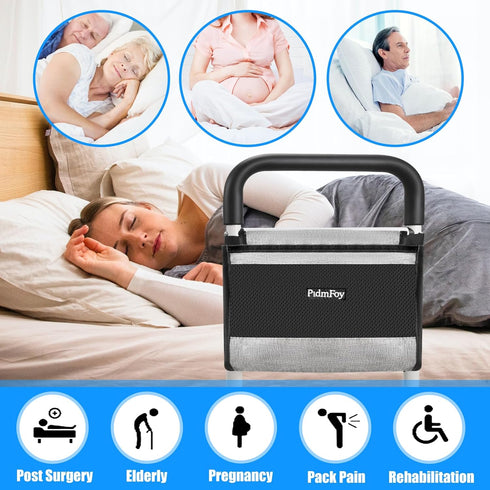 PidmFoy Bed Rails for Elderly Adults Safety, Height Adjustable Bed Cane, Bed Assist Rails for Seniors with Support