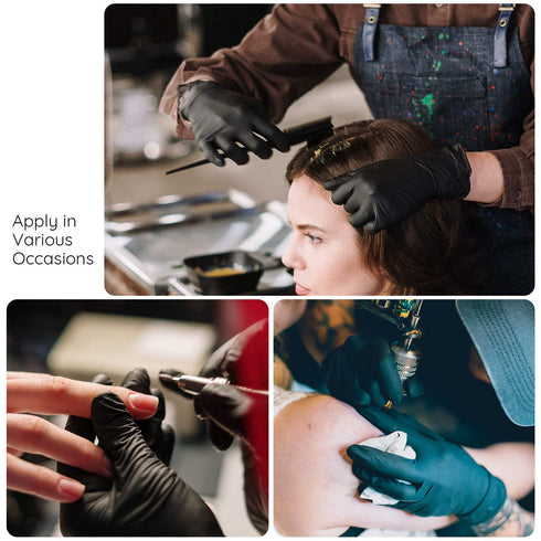 Segbeauty 20 Counts Black Dye Gloves for Hair Coloring, Professional Washable Rubber Accessories