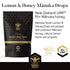 Manuka Honey Drops UMF 15+ / MGO 514+ & Propolis Drops, Natural Ingredients, Soothing Lemon & Honey Flavor - 25 Drops