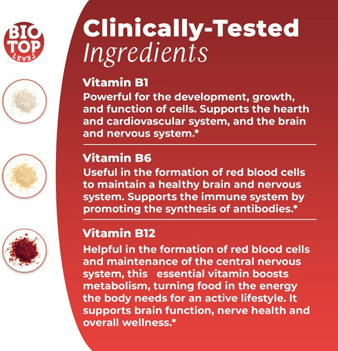 Vitamin B12 Sublingual Liquid Drops - 5000 mcg - Plus B1 & B6 for Brain Cells & Energy Support