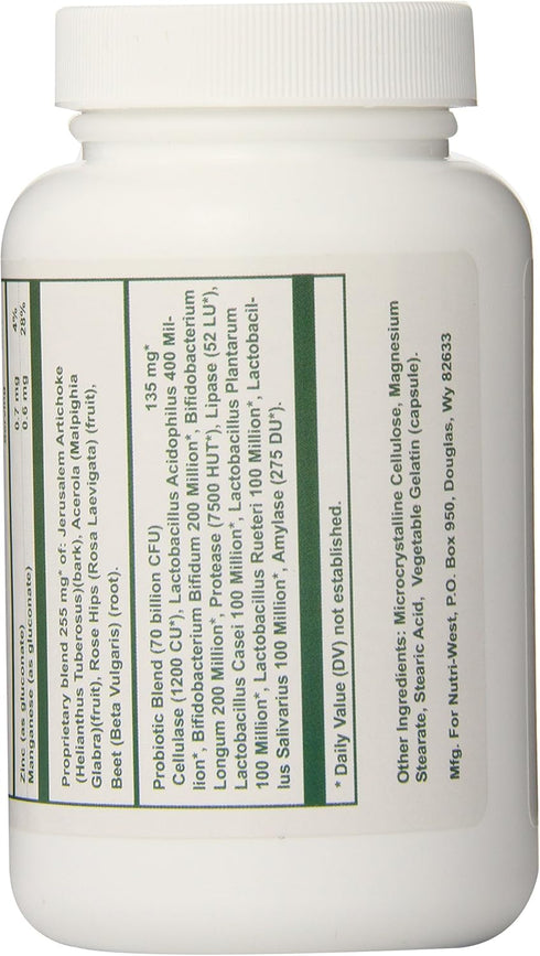 nutri-west Total Probiotics, 120 Capsules, 2.4 Ounce