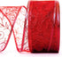 Christmas Wired Ribbon Set of 4: Red, Green, Gold, Silver/White Sheer Organza Glitter, 40 Yards Total, 10 Yards Each