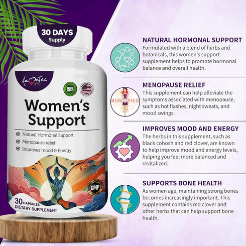 Womens Support Supplement- Natural Hormone Regulation- Menopause Support Supplement- Estrogen Rich Supplement- Active