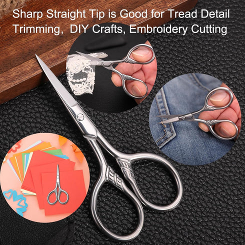 Small Precision Scissors, 3.5inch Stainless Steel Multi-Purpose Grooming Kit for Facial Hair, Eyebrow, Beard