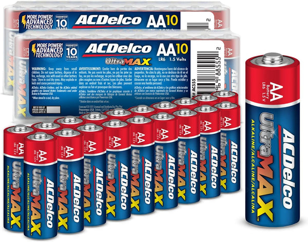 ACDelco UltraMAX 20-Count AA Batteries, Alkaline Battery with Advanced Technology