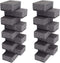 Black Multi Use Scrub Sponges, Made in Europe, 18 Pack, 4.3x2.8x1.4 inches, Heavy Duty Fiber, Odorless Durable Scrubber