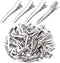 Single Prong Alligator Hairpins, 100 Pieces Silver Metal Curl Crocodile Hair Clips, 39mm for Hair Care Salon DIY Craft