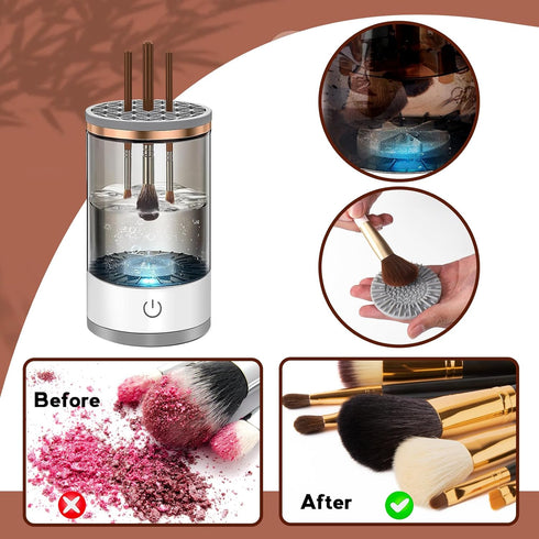 Electric Makeup Brush Cleaner Machine, Premium Automatic Spinning Tool for All Size Makeup Brushes