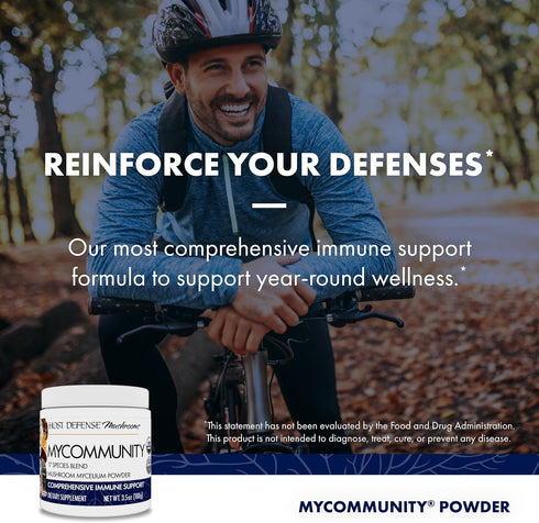 MyCommunity 17 Immune 100g (66 Host Defense Powder - Species Blend Mushroom Supplement for Support - Extract