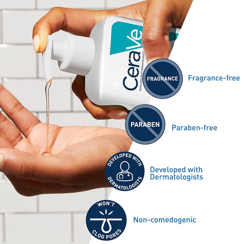 CeraVe Acne Treatment Face Wash - Salicylic Acid Cleanser with Purifying Clay, Niacinamide, Ceramides, 8 Ounce