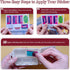 Pill Organizer with Medicine Labels 161 Labels Travel Daily Pill Container Mini Medication Organizer Storage Pill Organizer Travel Essentials Pill Case 7 Day Pill Organizer (Pink, 1 Pack)