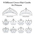 inSowni 8 Pack Decorative Silver Metal Princess Birthday Party Hair Accessories, Rhinestone Crown Hair Pins