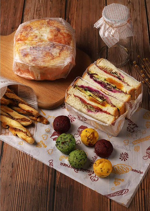 GETTING ON Wax Paper, 100 Sheets of Oilproof Food Picnic Paper, Waterproof Hamburger Lining