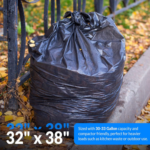 Reli. SuperValue 33 Gallon Heavy Duty Trash Bags | 50 Count | Made in USA | Black Multi-Use Garbage Bags