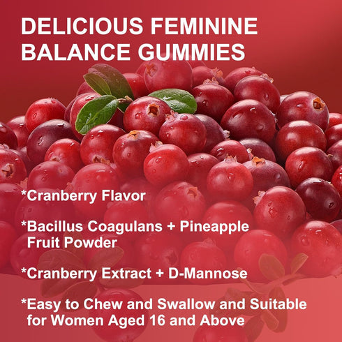 Gummies Gummies 60Ct (2pack) Feminine Balance for Women - Vaginal Health, pH Balance Support, Pineapple Probiotics