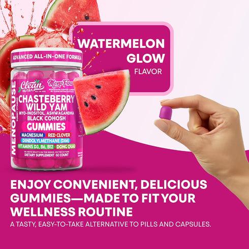 Gummies B6 Gummy Clean Nutra Menopause Supplements for Women Chastberry Wild Yam Inositol Black Cohosh Magnesium Red