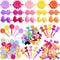 Janinka 72 Pieces Self-Hinge Plastic Hair Clips, Colorful Cute Barrettes and Pins for Toddler Girls