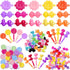 Janinka 72 Pieces Self-Hinge Plastic Hair Clips, Colorful Cute Barrettes and Pins for Toddler Girls