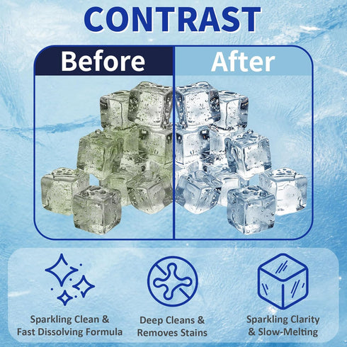 STREALE 100 Countertop Commercial Ice Machine Cleaner Maker and Descaler - Ice Maker Cleaner Tablets Compatible