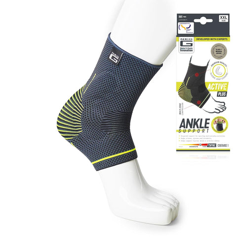 Neo-G Ankle Brace Compression Sleeve with Silicone Joint Cushions for Sprained Ankle Support