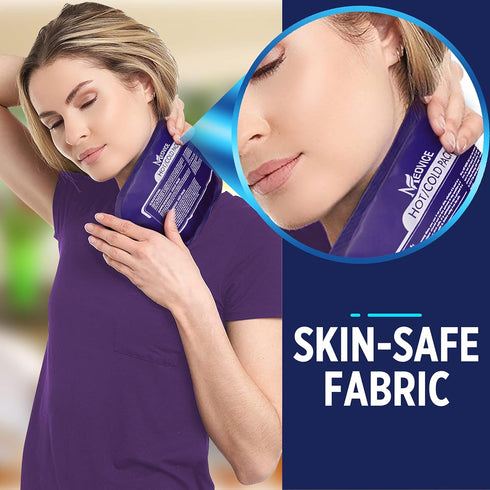 Medvice Reusable Hot and Cold Ice Packs - 2 Gel Wraps for Injuries, Joint Pain, Muscle Soreness, Adjustable & Flexible
