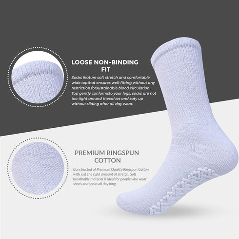 Non-Slip Diamond Star Hospital Crew Socks with Grips for Men and Women